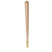 DESIGNS OF DISTINCTION 24" Round Tapered Leg with bolt and 4" Satin Brass Ferrule - Hardwood 01240024MASB6